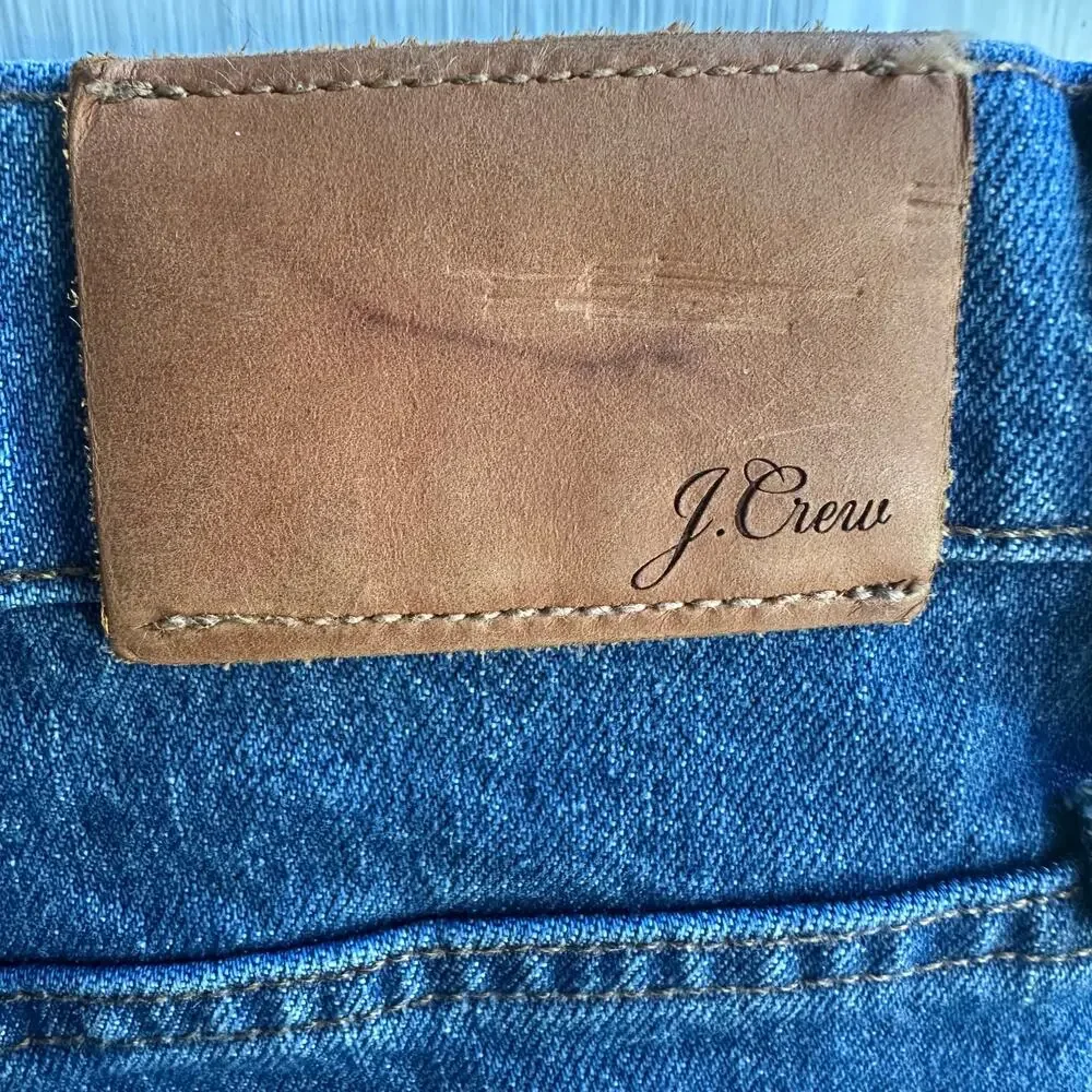 J Crew Peggy Barrel Leg High Rise Tapered Jeans Authentic Blue Wash